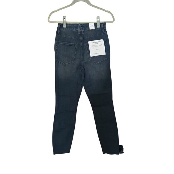 NWT Good American Good Waist Crop Skinny Jeans Dark Wash Size 4 / 27 Womens - Picture 2 of 6